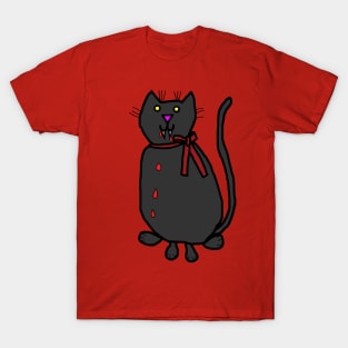 Animals with Sharp Teeth Black Cat T-Shirt